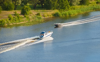 Two boats on the lake in Tennessee