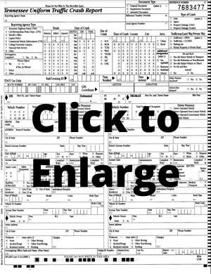 Tennessee traffic accident report form