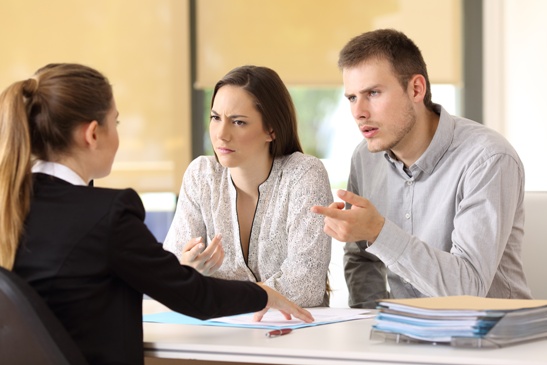 clients angry with insurance agent