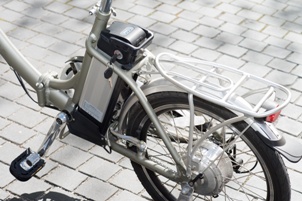 close-up of electric bicycle