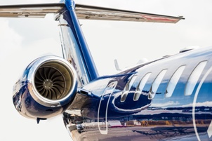 close up of jet engine tail fuselage
