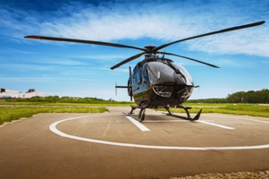 helicopter on landing pad