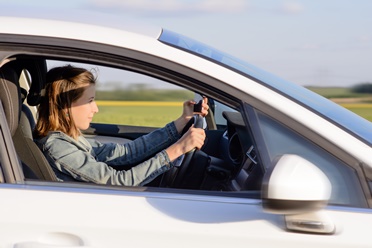 Teen Driver on the Road Seconds Before a Car Wreck in Tennessee 