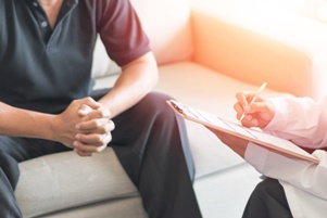 patient talking to doctor