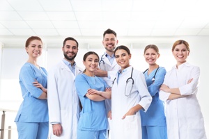 team of doctors male and female